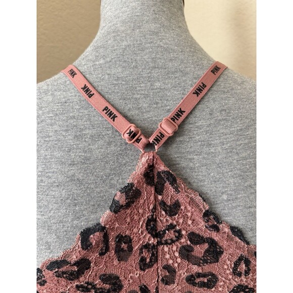 Victoria's Secret Pink Size 34B Leopard Print Push-Up Racerback Underwire Bra - Picture 6 of 8